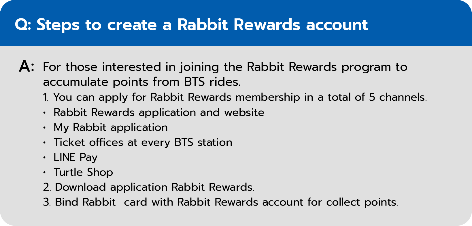 Step to create a Rabbit Rewards account