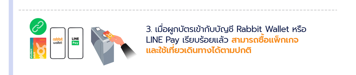 2.ผูกบัญชีกับ rabbit wallet หรือ LINE Pay